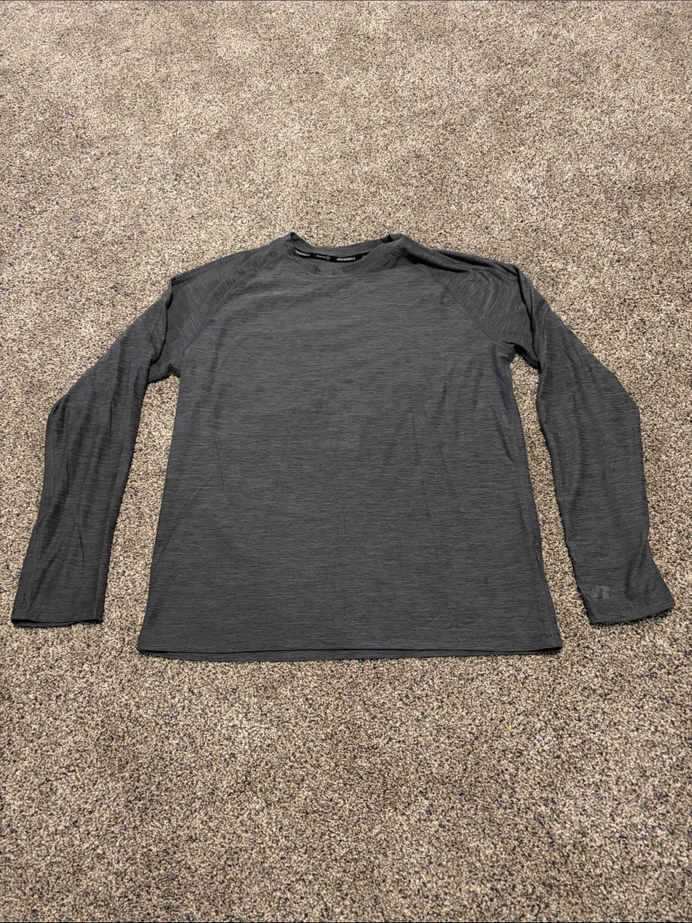 Boys Russell Athletic Long-Sleeve Crew Neck Shirt - Charcoal Gray Size XL 14-16